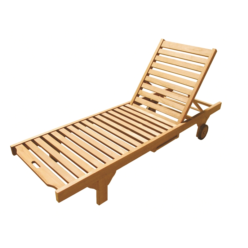 D-Art Collection Teak Wheel Lounger in solid teakwood natural color