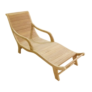 D-Art Collection Teak Resting Lounger in Solid Teakwood natural color