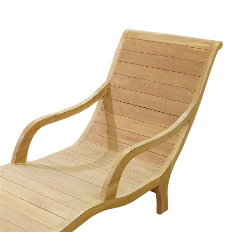 D-Art Collection Teak Resting Lounger in Solid Teakwood natural color