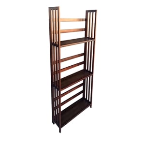 D-Art Collection Brookshire Bookcase in Mahogany Wood dark brown color