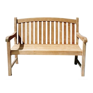 D-Art Collection Teak Captain 2 Seater Bench in solid teakwood natural color