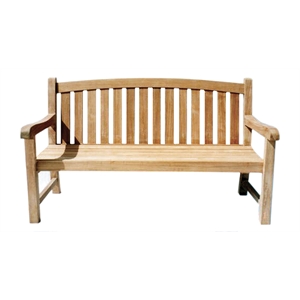 D-Art Collection Teak Captain 3 Seater Bench in solid teakwood natural color