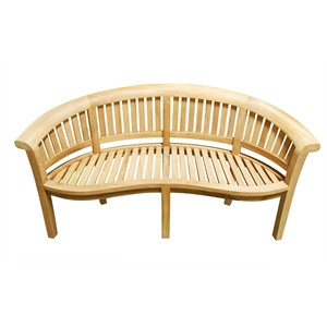 D-Art Collection Teak Manhattan Bench in solid teakwood natural color