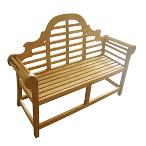 D-Art Collection Teak Lutyen 2 Seater Bench in solid teakwood natural color