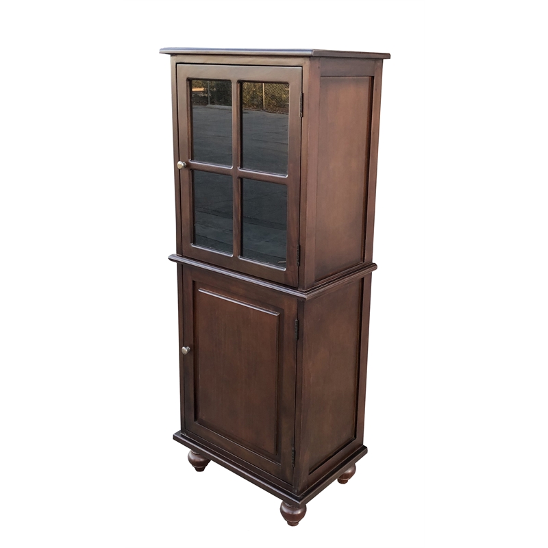 D-Art Collection Borne 2 Door Cabinet in mahogany dark brown color