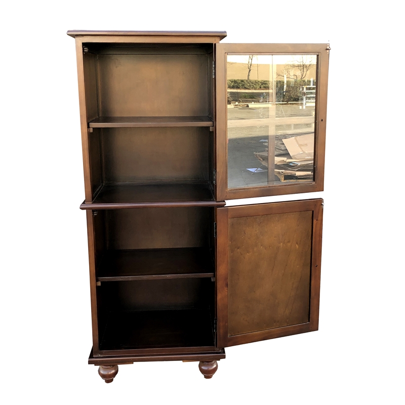 D-Art Collection Borne 2 Door Cabinet in mahogany dark brown color