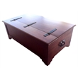 D-Art Collection Coffee Table w/ Brass Accents in Mahogany wood