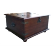 D-Art Collection Rustic 2 Trunk Coffee Table in mahogany wood with brown color