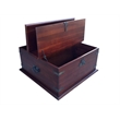 D-Art Collection Rustic 2 Trunk Coffee Table in mahogany wood with brown color