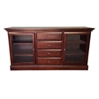 D-Art Collection Glass Front Bookcase Buffet in Mahogany wood