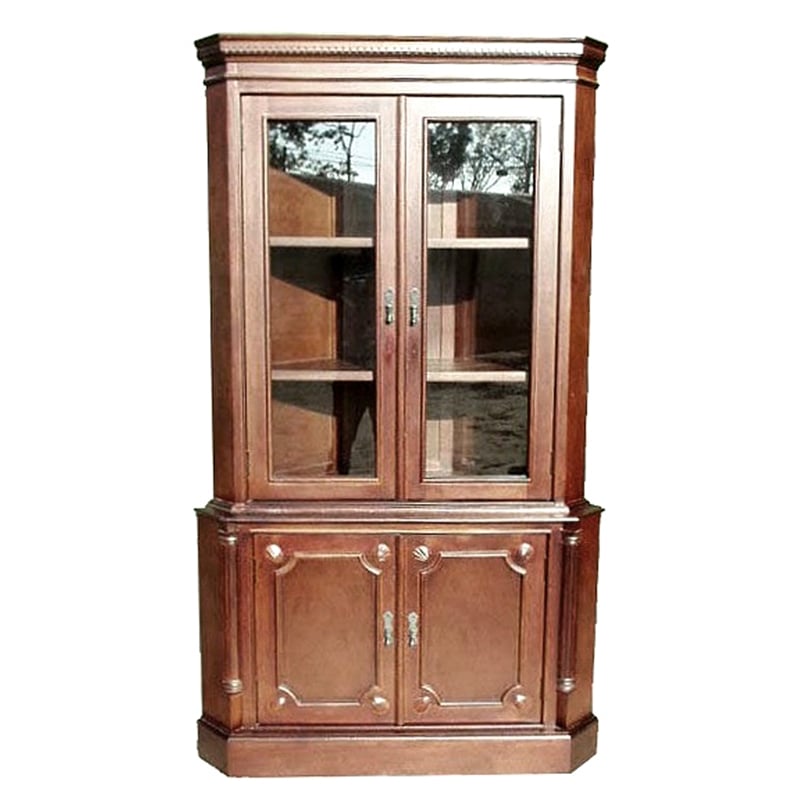 D-Art Collection Corner Cabinet 2 Door with Mahogany wood