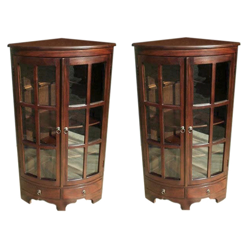 D-Art Collection Mahogany Corner Cabinet PI (Set of 2 pcs)