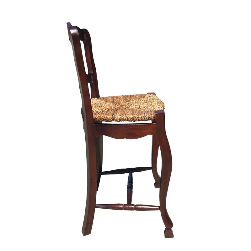 D-Art Collection Ladder Back Counter Stool  SET of 2 pcs in Mahogany wood