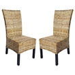 D-Art Collection Torrig Kubu Chair SET 2 PCS in Wood & Woven Wicker