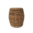 D-Art Collection Banana Leaf Drum Table Handmade Accent Table