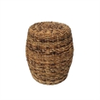 D-Art Collection Banana Leaf Drum Table Handmade Accent Table