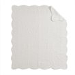 Madison Park Fabric Oversized Quilted Throw with Scalloped Edges in White