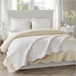 Madison Park Fabric Oversized Quilted Throw with Scalloped Edges in White