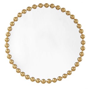 Madison Park Signature 36&quot Round Metal and Glass Wall Decor Mirror in Gold