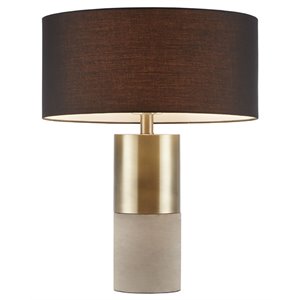 Hampton Hill Fulton 27.5&quot Transitional Metal and Cotton Table Lamps in Gold
