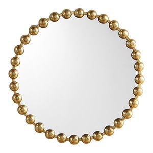 Madison Park Signature 27&quot Round Metal and Glass Wall Decor Mirror in Gold