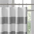 Madison Park Traditional Polyester Fabric Spa Waffle Shower Curtain in Gray