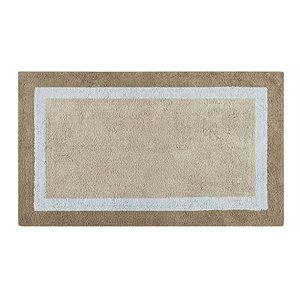 Madison Park 30x20&quot Transitional 100 Percent Cotton Bath Rug in Brown