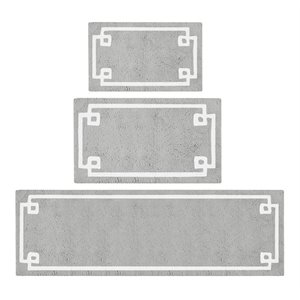 Madison Park 20x30&quot Modern 100 Percent Cotton Tufted Rug in Gray