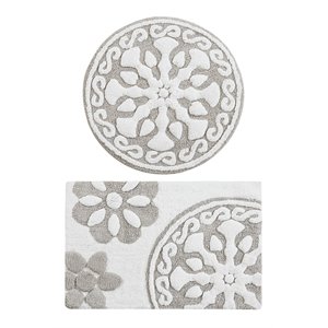 Madison Park 20x30&quot 100 Percent Cotton Medallion Tufted Rug in Brown