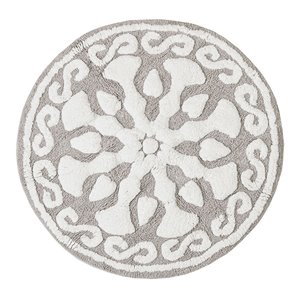 Madison Park 25x25&quot 100 Percent Cotton Medallion Tufted Rug in Brown
