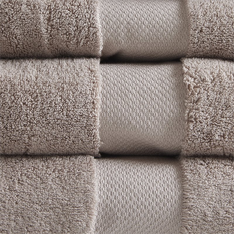 Madison Park Signature 6-Piece Transitional Cotton Bath Towel Set in Brown