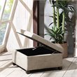 Madison Park Aspen Fabric & Solid Wood Button Tufted Storage Ottoman in Brown