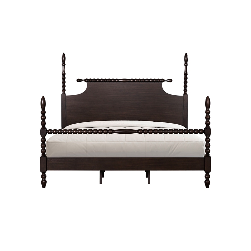 Madison Park Signature Beckett Traditional Wood King Bed in Deep Brown