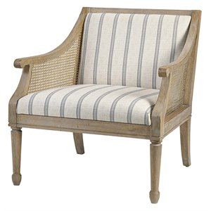 Martha Stewart Isla 32.25&quot Fabric and Solid Wood Accent Chair in Beige