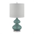 510 Design Ellipse Contemporary Glass and Fabric Table Lamps in Blue (Set of 2)