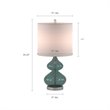 510 Design Ellipse Contemporary Glass and Fabric Table Lamps in Blue (Set of 2)