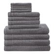 510 Design 12-Piece Contemporary Cotton Bath Towel Set in Gray