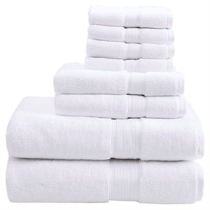 Madison Park Signature 8-Piece Modern Cotton Towel Set in White