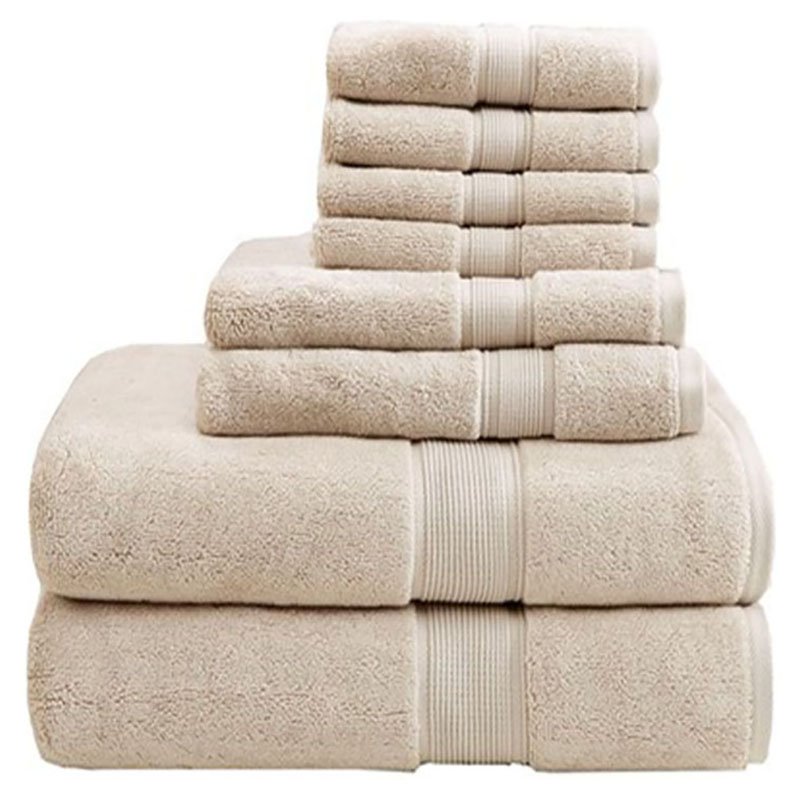 Madison Park Signature 8-Piece Modern Cotton Towel Set in Beige