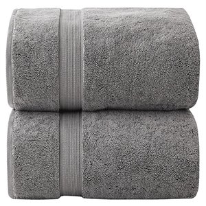 Madison Park Signature Transitional Cotton Bath Sheet in Gray (Set of 2)
