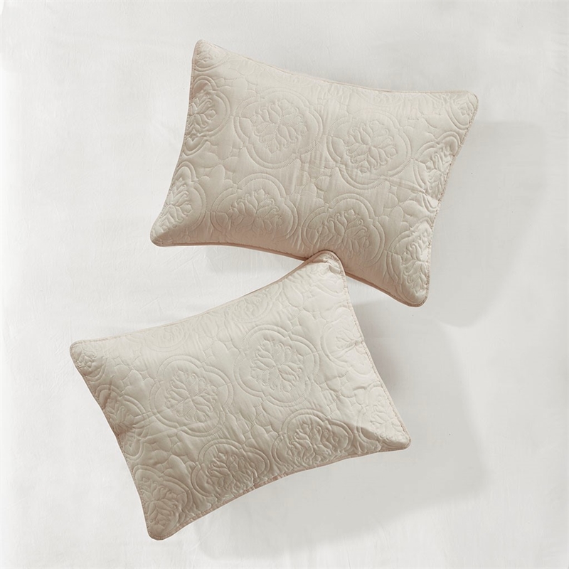 510 Design Oakley 3-Piece Polyester Microfiber Bedspread Set in Cream