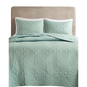 510 Design Oakley 3-Piece Polyester Microfiber Bedspread Set in Green