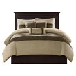 Madison Park Palmer 7-Piece Polyester Faux Suede Comforter Set in Natural