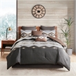 Woolrich 8-Piece Polyester Printed Oversized Bitter Creek Comforter Set in Brown