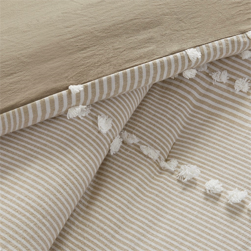 Harbor House Anslee 3-Piece Cotton Yarn Dyed Tufted Comforter Set in Brown