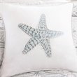 Harbor House Maya Bay Square Coastal Cotton Pillow with Embroidery in White