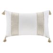 Harbor House Anslee Oblong Faux Linen Cotton Embroidered Pillow in Brown