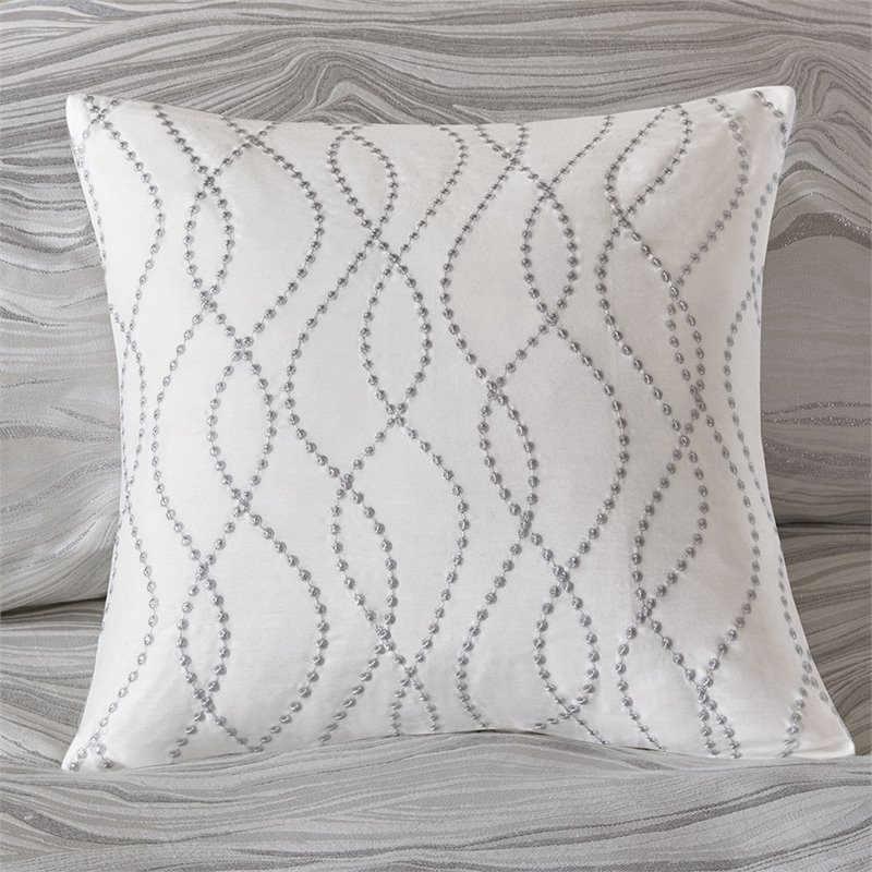 Madison Park Signature 8-Piece Cotton Hollywood Glam Comforter Set in White