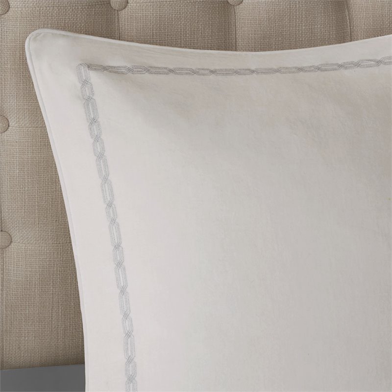 Madison Park Signature 8-Piece Cotton Hollywood Glam Comforter Set in White