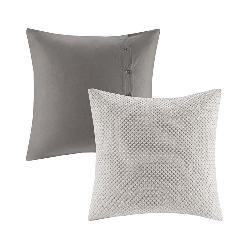 Madison Park Signature Essence 9-Piece Cotton Clip Jacquard Comforter Set - Gray